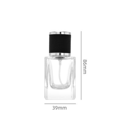 RX015-XB155Luxury Square Glass Perfume Bottle with Embossed Leather Cap - 30ml/50ml/100ml Series