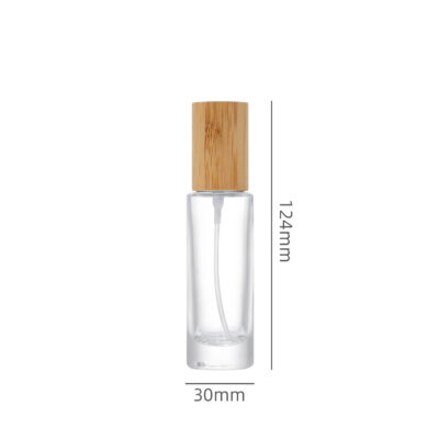 RX009 Cylindrical/Slim Round,Tall slim perfume bottle,Slim Cylindrical Glass Perfume Bottle with Bamboo Cap (Φ30-38mm Range)*