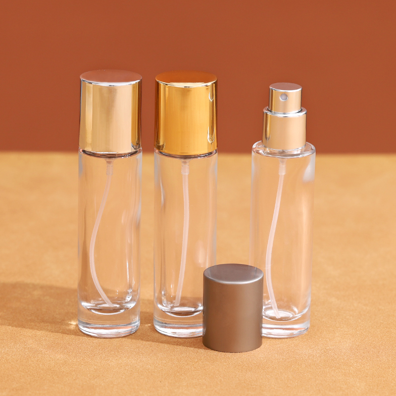 RX016-XB174,15ml Slim Cylindrical Glass Perfume Bottle with Multi-Finish Caps (Matte & Glossy)