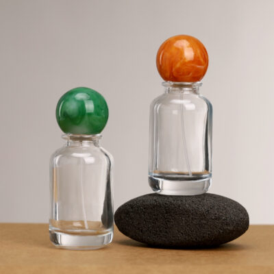 RX008 Marbleized Resin Ball,Circular Perfume Vials with Marbleized Resin Caps,30ML,50ML,100ML