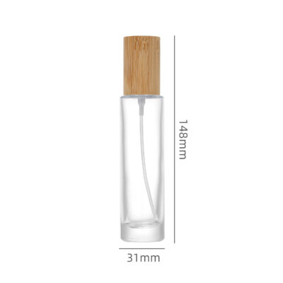 RX009 Cylindrical/Slim Round,Tall slim perfume bottle,Slim Cylindrical Glass Perfume Bottle with Bamboo Cap (Φ30-38mm Range)*