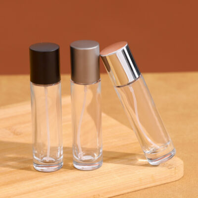 RX016-XB174,15ml Slim Cylindrical Glass Perfume Bottle with Multi-Finish Caps (Matte & Glossy)