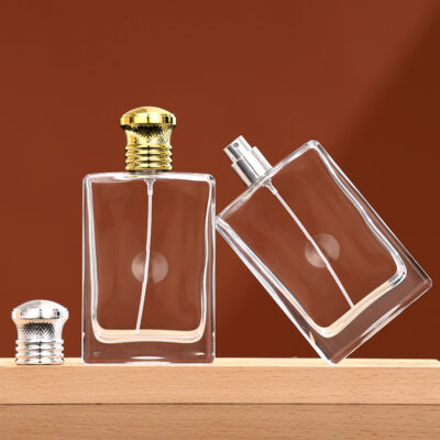RX022-HYD802 Classic 100ml Vertical Rectangular Glass Perfume Bottle
