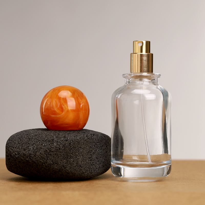 RX008 Marbleized Resin Ball,Circular Perfume Vials with Marbleized Resin Caps,30ML,50ML,100ML