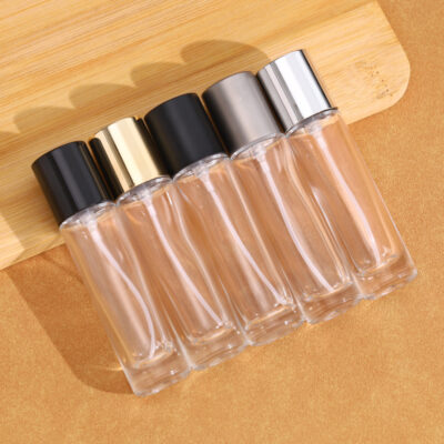 RX016-XB174,15ml Slim Cylindrical Glass Perfume Bottle with Multi-Finish Caps (Matte & Glossy)