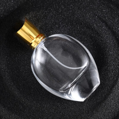 RX011,75ml Elegant Oval Glass Perfume Bottle - Crimp Neck with Acrylic & Electroplated Caps