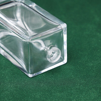 RX024-HYD136 Modern Beveled Square Glass Perfume Bottle with Marble Cap