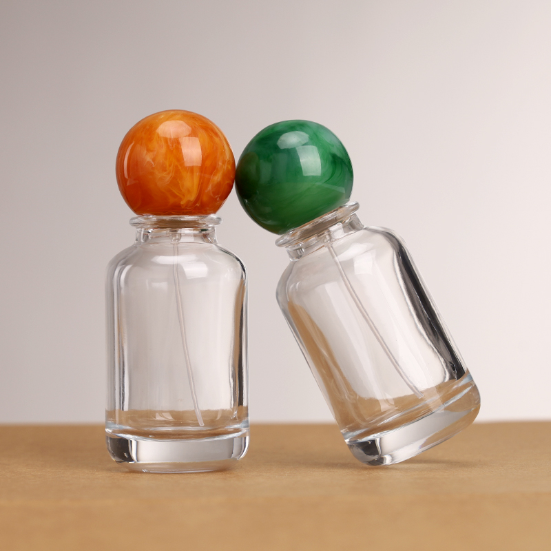 RX008 Marbleized Resin Ball,Circular Perfume Vials with Marbleized Resin Caps,30ML,50ML,100ML