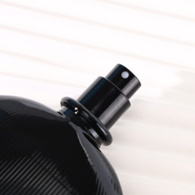 RX007 Black Vertical Ribbed/Fluted,Exquisite machine-made glass perfume bottles,100ML