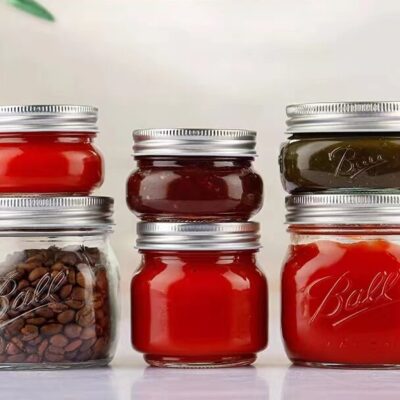 RX025 transparent mason glass jars with screw air-tight split lids in 250ml 480ml 750ml wide mouth and regular mouth