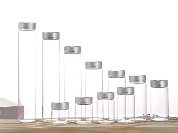 Clear Borosilicate Tubular Glass Vial with Aluminum Screw Cap