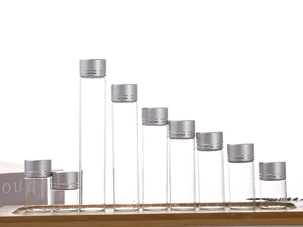 Clear Borosilicate Tubular Glass Vial with Aluminum Screw Cap
