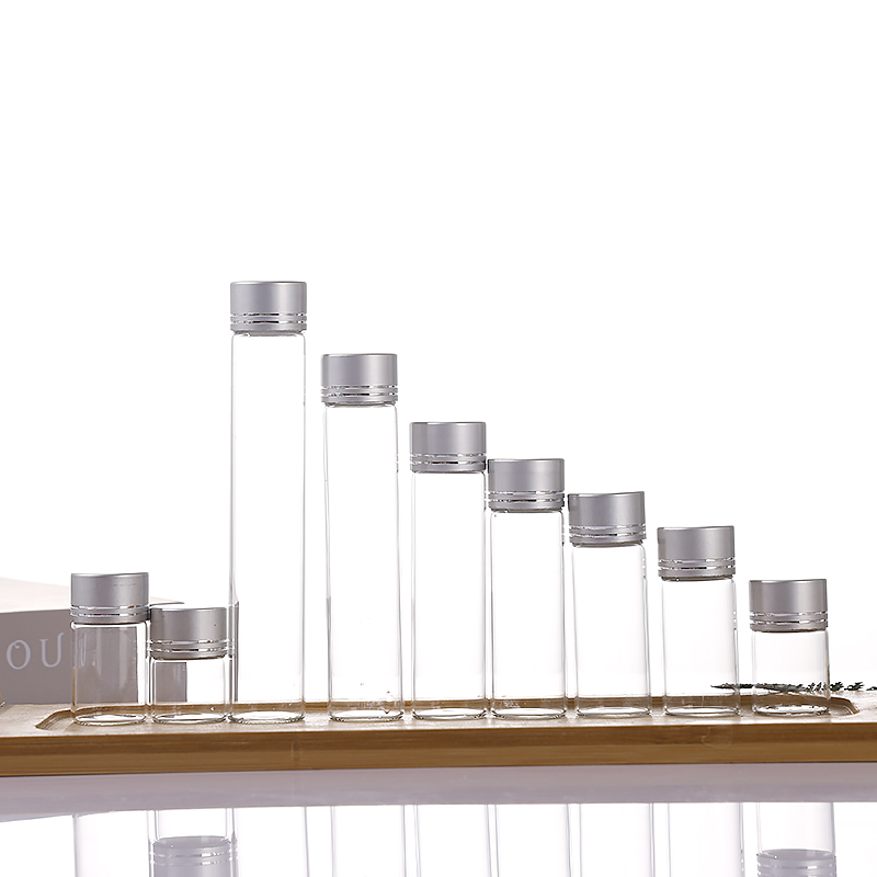 Clear Borosilicate Tubular Glass Vial with Aluminum Screw Cap