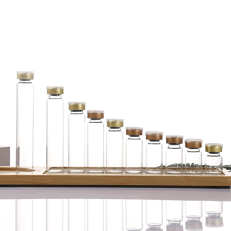 Pharmaceutical glass vial with butyl rubber stopper and flip-off aluminum-plastic cap
