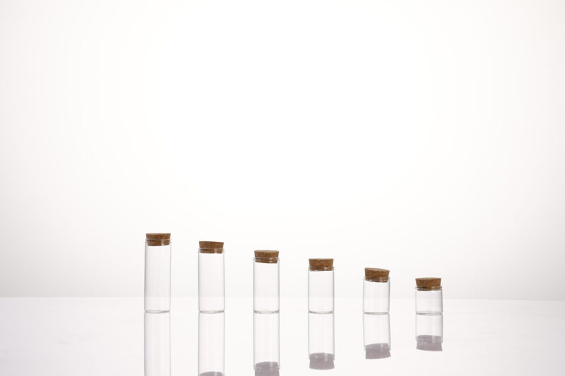 RX30MM Series,Straight Mouth Borosilicate Vials with Natural Cork Stoppers,Kitchen Spice Organizer,10ml-110ml.