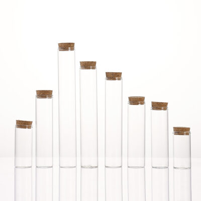 RX30MM Series,Straight Mouth Borosilicate Vials with Natural Cork Stoppers,Kitchen Spice Organizer,10ml-110ml.