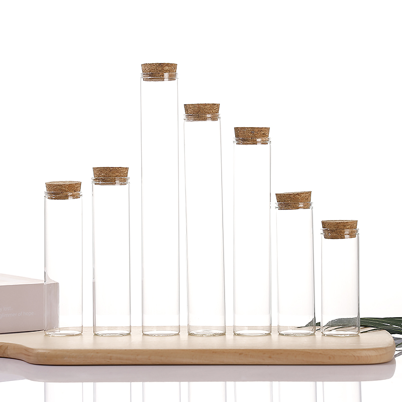 RX30MM Series,Straight Mouth Borosilicate Vials with Natural Cork Stoppers,Kitchen Spice Organizer,10ml-110ml.