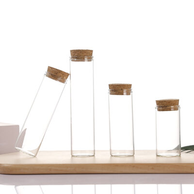 RX30MM Series,Straight Mouth Borosilicate Vials with Natural Cork Stoppers,Kitchen Spice Organizer,10ml-110ml.