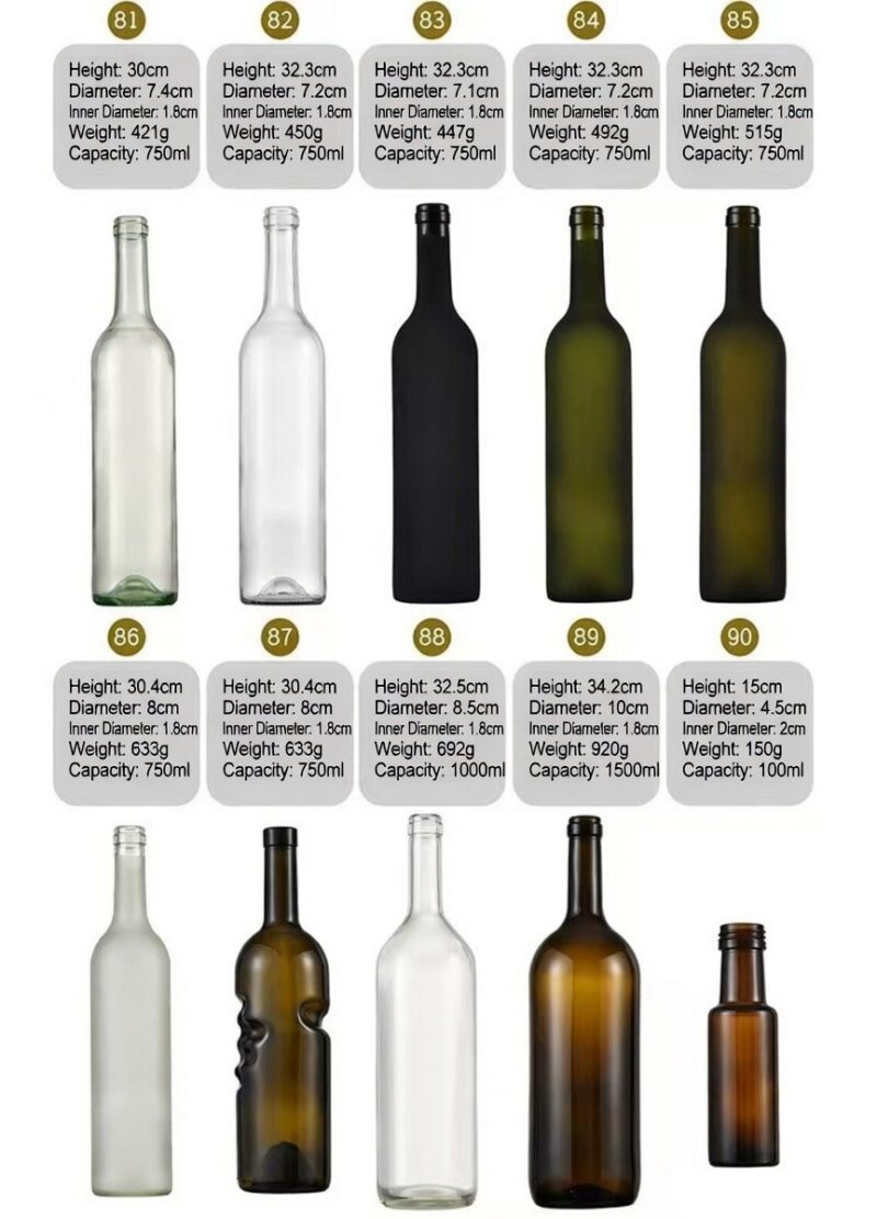 RX001,Red Wine Bottle Series,Bordeaux,screw cap wine bottle,Cork stopper,champagne bottle, shrink cap seal,187ml,375ml,500ml,750ml,1500ml.