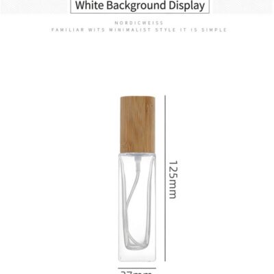 RX006,Bamboo-Capped Glass Perfume Bottles,