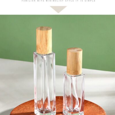 RX006,Bamboo-Capped Glass Perfume Bottles,