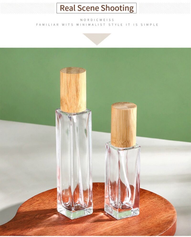 RX006,Bamboo-Capped Glass Perfume Bottles,