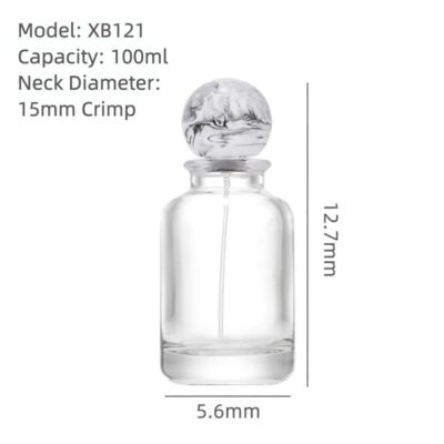 RX008 Marbleized Resin Ball,Circular Perfume Vials with Marbleized Resin Caps,30ML,50ML,100ML