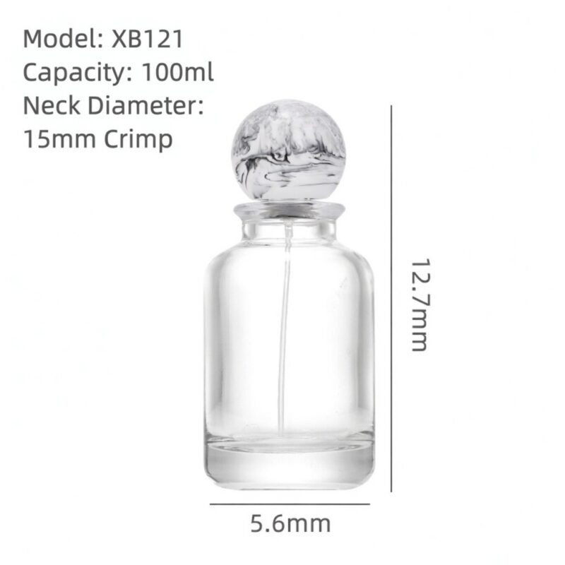 RX008 Marbleized Resin Ball,Circular Perfume Vials with Marbleized Resin Caps,30ML,50ML,100ML