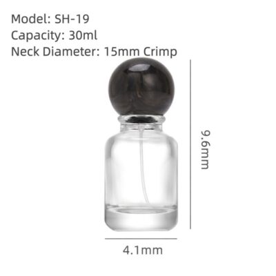 RX008 Marbleized Resin Ball,Circular Perfume Vials with Marbleized Resin Caps,30ML,50ML,100ML