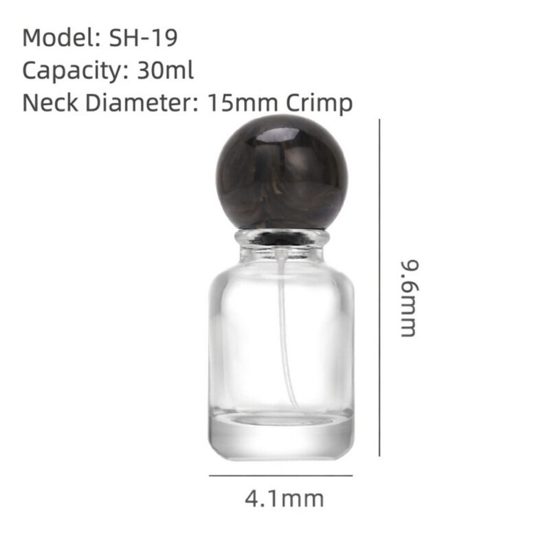RX008 Marbleized Resin Ball,Circular Perfume Vials with Marbleized Resin Caps,30ML,50ML,100ML