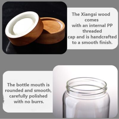 RX028 Premium Borosilicate Glass Storage Jar with Acacia Wood Screw Lid