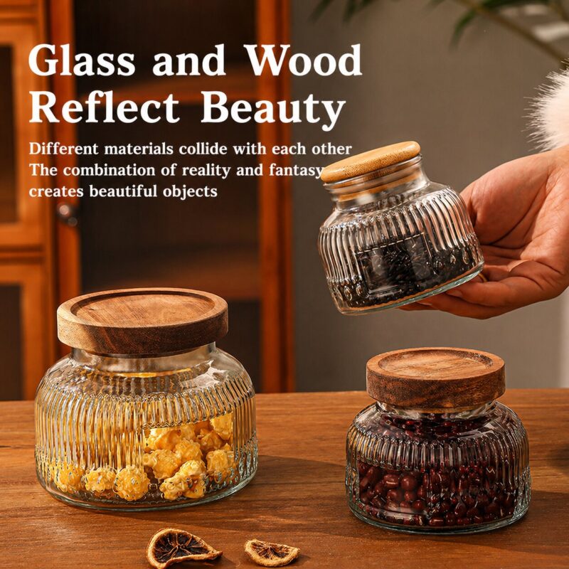 RX032 Vintage Embossed "Big Belly" Glass Storage Jar - Multiple Patterns & Lid Styles