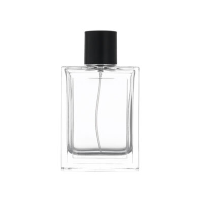 RX014- HYD1255 Minimalist 100ml Rectangular Glass Perfume Bottle - Crimp Finish