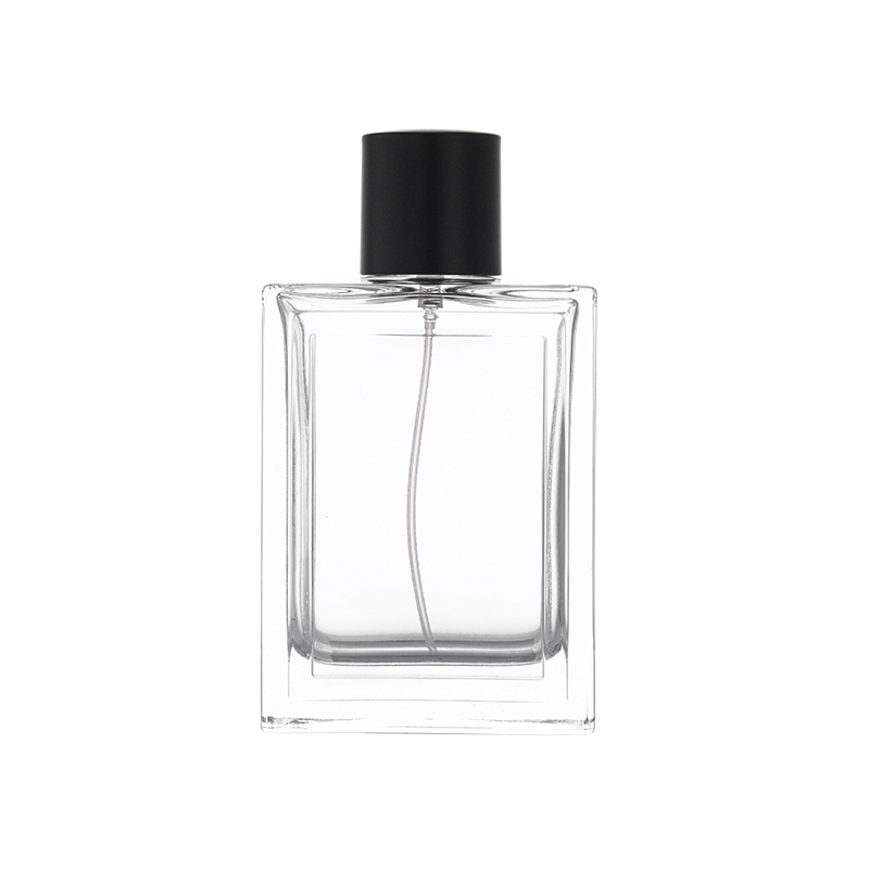 RX014- HYD1255 Minimalist 100ml Rectangular Glass Perfume Bottle - Crimp Finish