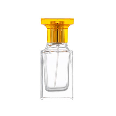 RX010,15mm Neck Diameter,50ml Luxury Square Glass Perfume Bottle with Colorful Acrylic Cap