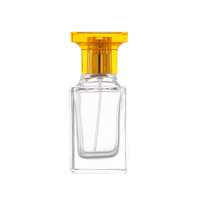 RX010,15mm Neck Diameter,50ml Luxury Square Glass Perfume Bottle with Colorful Acrylic Cap
