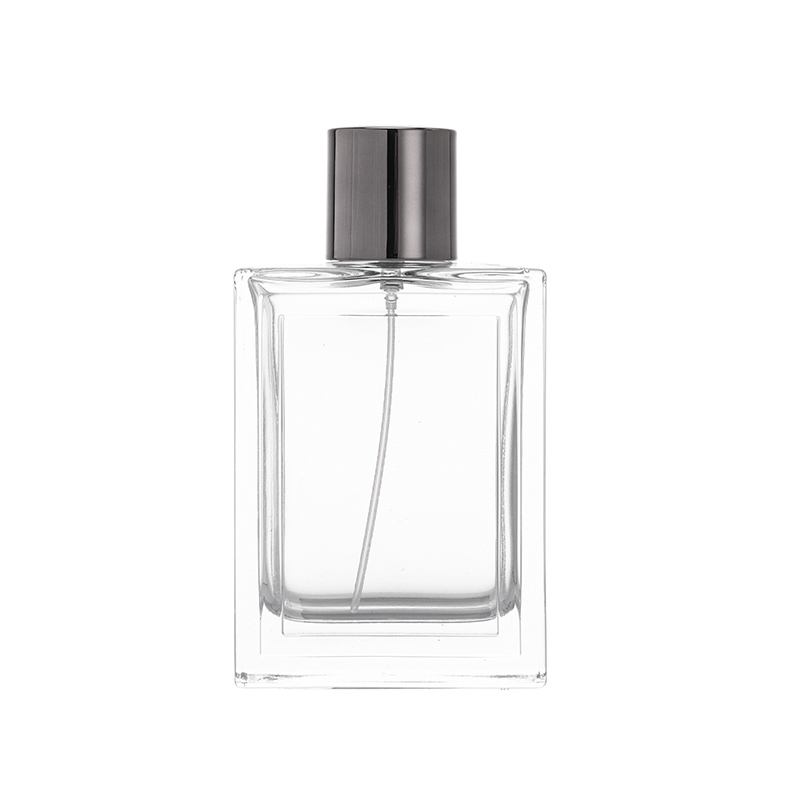 RX014- HYD1255 Minimalist 100ml Rectangular Glass Perfume Bottle - Crimp Finish