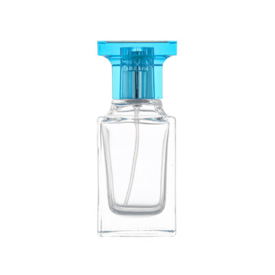 RX010,15mm Neck Diameter,50ml Luxury Square Glass Perfume Bottle with Colorful Acrylic Cap