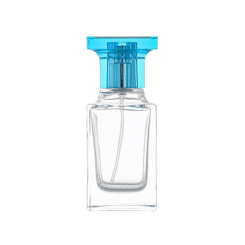 RX010,15mm Neck Diameter,50ml Luxury Square Glass Perfume Bottle with Colorful Acrylic Cap