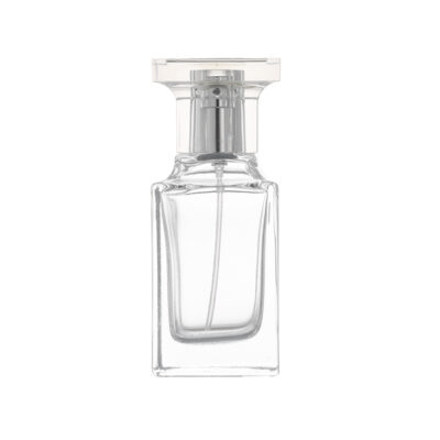 RX010,15mm Neck Diameter,50ml Luxury Square Glass Perfume Bottle with Colorful Acrylic Cap