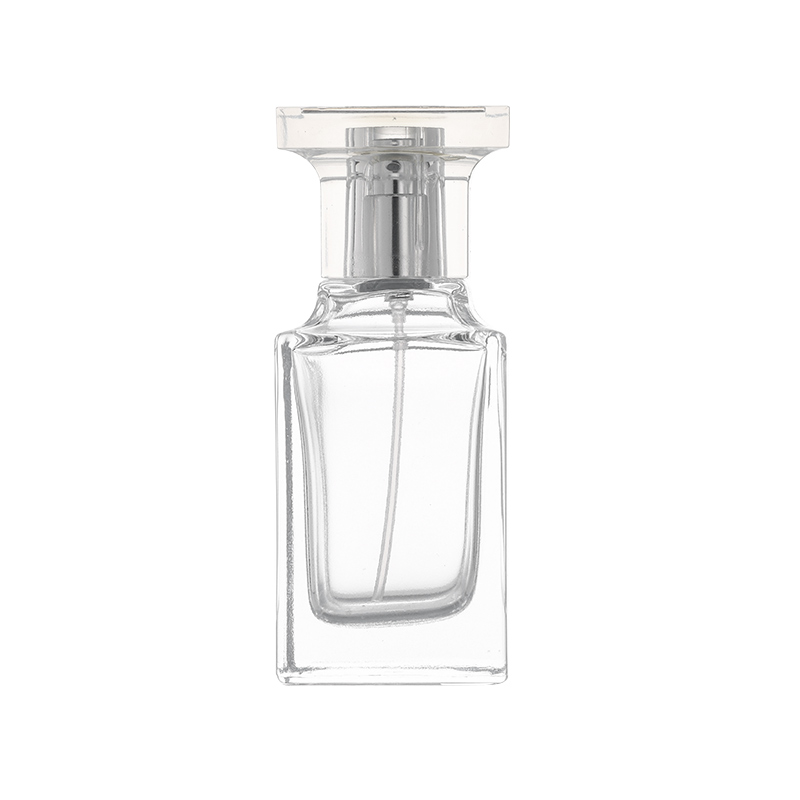 RX010,15mm Neck Diameter,50ml Luxury Square Glass Perfume Bottle with Colorful Acrylic Cap