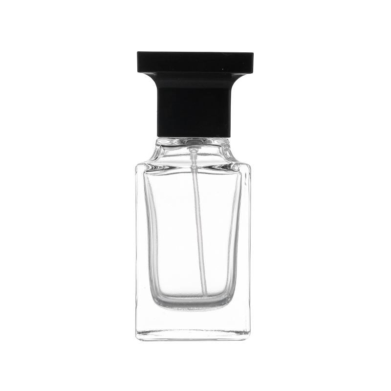 RX010,15mm Neck Diameter,50ml Luxury Square Glass Perfume Bottle with Colorful Acrylic Cap