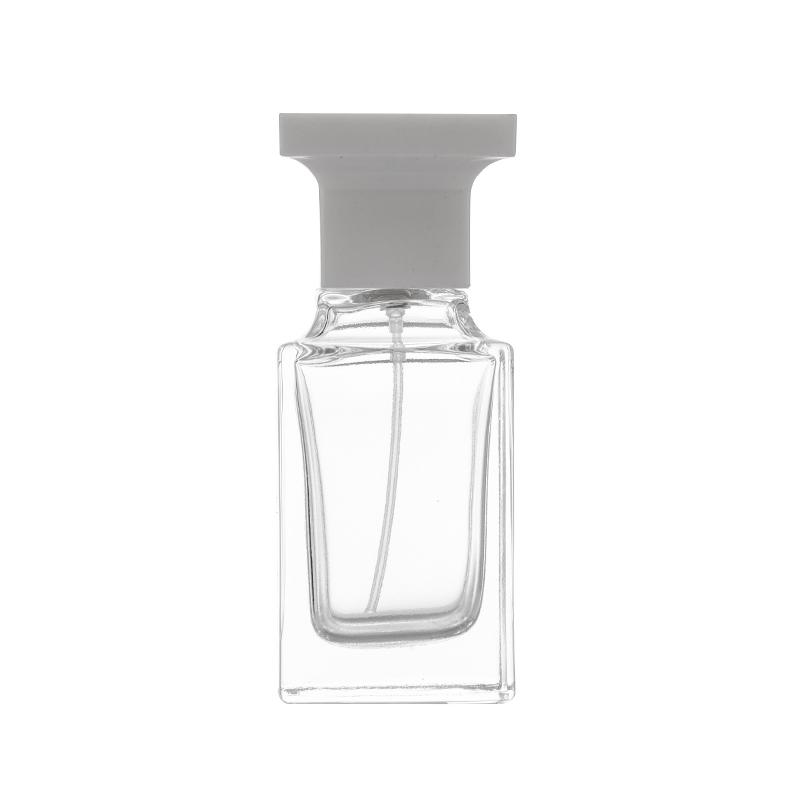 RX010,15mm Neck Diameter,50ml Luxury Square Glass Perfume Bottle with Colorful Acrylic Cap