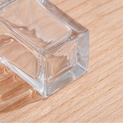 RX010,15mm Neck Diameter,50ml Luxury Square Glass Perfume Bottle with Colorful Acrylic Cap