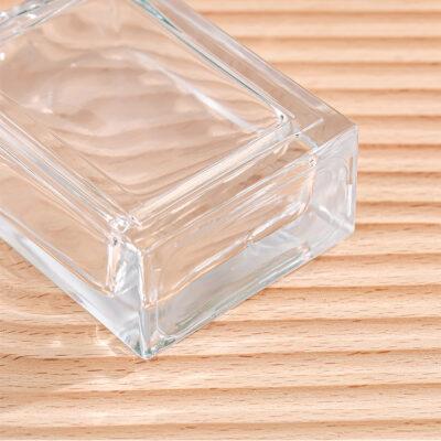 RX014- HYD1255 Minimalist 100ml Rectangular Glass Perfume Bottle - Crimp Finish