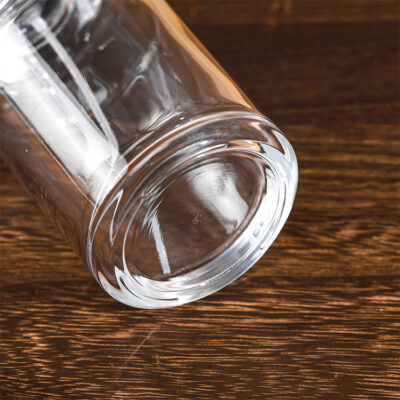 RX019-XB225 100ml Round Glass Perfume Bottle with Natural Wooden Ball Cap