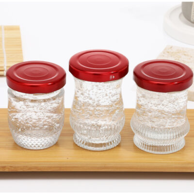 RX027 Decorative Texture Glass Jar for Bird's Nest - Honeycomb & Fluted Series