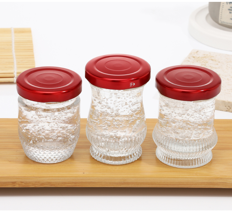 RX027 Decorative Texture Glass Jar for Bird's Nest - Honeycomb & Fluted Series