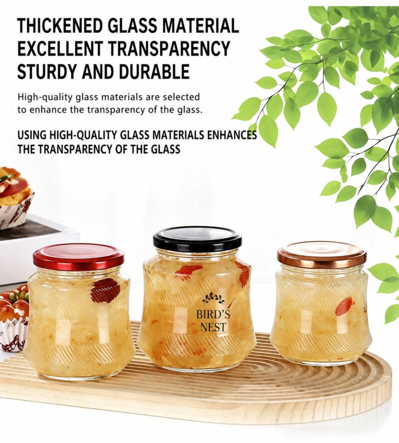 RX034 Ribbed Bird's Nest Glass Jar with Customizable Tinplate Lid
