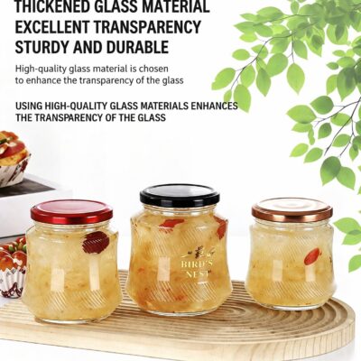 RX034 Ribbed Bird's Nest Glass Jar with Customizable Tinplate Lid